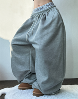 FLEECE❤TWO PINTUCK PARACHUTE LONG PANTS 🖤🤍🩶3COLOR