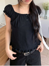 TEXTURE PUFF BLOUSE (3C)
