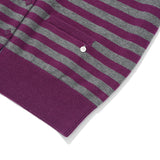 CHERRY STRIPE CARDIGAN [PURPLE]