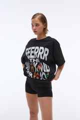 ウィークエンドウォリアーピーポーアートワークTシャツ (ブラック)