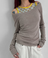 [MADE] Psyche Tencel Off-Shoulder Long Sleeve T-Shirt Tencel 70%