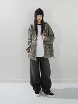 (UNISEX) Brany フランネルフードシャツ