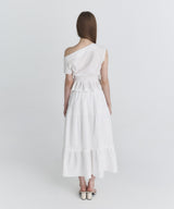 Lace tiered long skirt (Ivory)