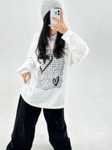 (LOVELY + HIP♥)レタリング長袖Tシャツ - 2カラー