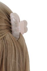 Sugar glass logo hair claw, White
