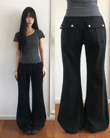 Hiel Low-Rise Bootcut Banded Pants