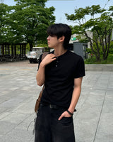 ワンキューゴルジヘンリーネック半袖Tシャツ