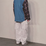 strap elastic pants_white
