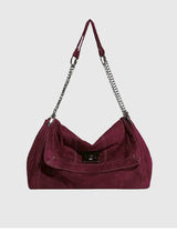 LOOK STITCH SUEDE CHAIN BAG (4COLORS!)