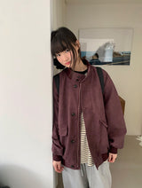 シルムキボタンハイネックオーバージャンパー