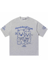ハンドドローンドッグルーズTシャツ