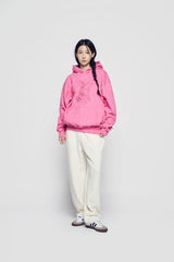 24FW LETTERING RABBIT HOODIE DARK PINK