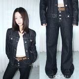 Low raw bag bootcut pants