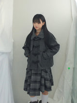 Charcoal Blend Checkered Layered Skirt