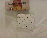 Dot flat pouch - blue , M size