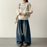 Snowflake Pogeun Nordic Round Knitwear
