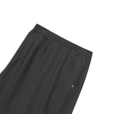 [ULKIN] Asymmetric Stripe Maxi Skirt_Charcoal