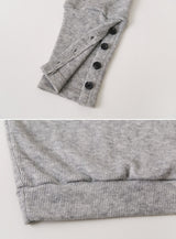 Cuff Button Deep V-neck Knit (2color)