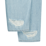 25SS DESTROYED DENIM BANDING PANTS LIGHT BLUE