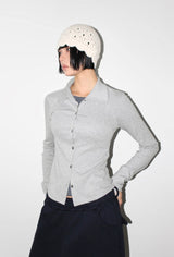 LAYERED COLLAR CARDIGAN