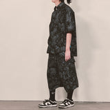 tiedye capri cargo shorts_black