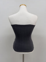 Button Ribbed Layered Tube Top