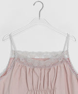 Umi Shirring Layered Lace Sleeveless One Piece