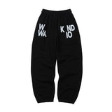 Weekend warrior typography printing long pants (Black)