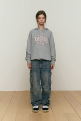LOWKEY BOOK CLUB LETTERING RAGLAN HOODIE [MELANGE GRAY]