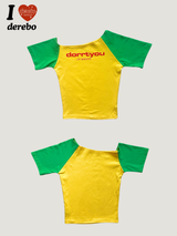 Lemonade Unbalanced Off-Shoulder Short-Sleeved T-Shirt