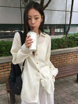26SS★ [BAONHAUS] カレンヌシースルーオーバーガーゼシャツ