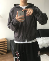 ロービング スラブ クロップド フーデッド ジップアップ