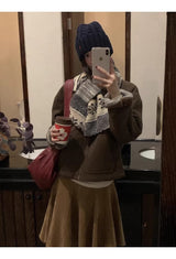 スノーリバーシブルマフラーフリースジップアップ