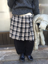 Grunge Button-Up Checkered Skirt (2 Colors)