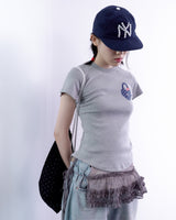 Heartlock Dot Crop T-shirt (Grey)