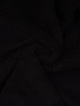 UNISEX フェイクファー フード付き ジップアップ ブラック (FCE4ZP657M)
