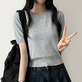 Selling round short sleeve knit
