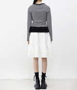 Blly Shirred Tiered Midi Skirt