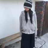Heating Rivet Pocket Two Way Sweat Hoodie Zip-Up