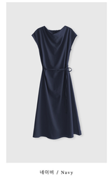 De Mer Drape Shirred Long Dress / 2 colors
