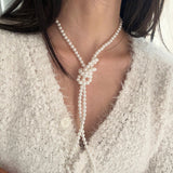 [92.5silver] 3way long pearl necklace