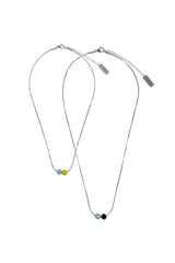 Snake chain] ミニ ダブル スマイル ネックレス