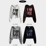 Love Me Dot Heart Two-Way Hooded Zip-Up