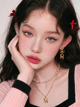 [Anti-tarnish] Kitty Layered Pearl Choker Necklace -Gold ver. (Kep1er Yujin Necklace)