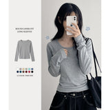 Special planned sale✨ 12 colors * basic long-sleeve T-shirt, round neck long-sleeve T-shirt (12 colors)