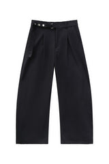 Old Money Draped Wide Leg Trousers
