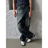 [S/S] Deepblue green wide denim pants