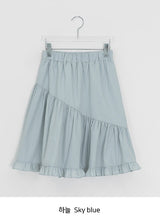 Silk Frill Banding Midi Skirt