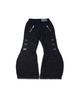 MULTI BUCKLE BLACK DENIM PANTS