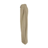 Snap Hem Wide Pants Ash Brown